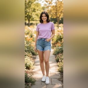 Croft & Barrow Essential Crewneck Tee Color: Purple, Size: LARGE (EUC)